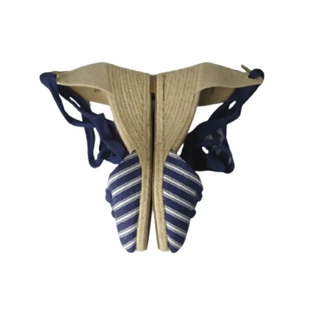 Charter Club NEW Maritzaa Navy White Espadrilles Wedge Sandals SZ 9.5